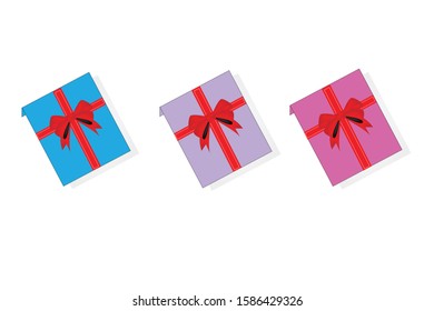 3 envelopes, 3 colors, illustrations for making greeting cards 2020 on a white background