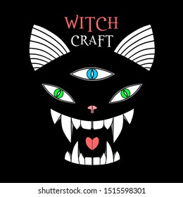 3 eyes monster cat illustration tee shirt wallpaper logo book cover graphic design