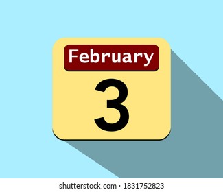 3 February - Vector art of an icon of a calendar