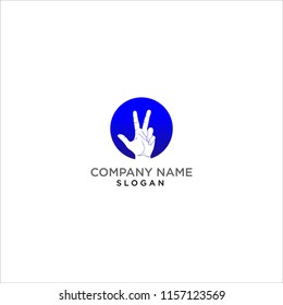 3 finger hand logo design
