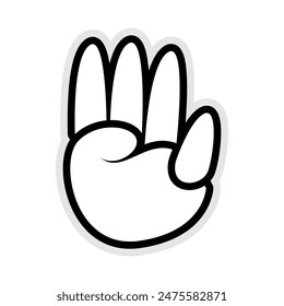 3 Fingers Y2K Clothing Logo Patch Apparel Fashion Vector Design K37, Commercial Use