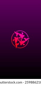 3 fish logo concept design vector and dark background