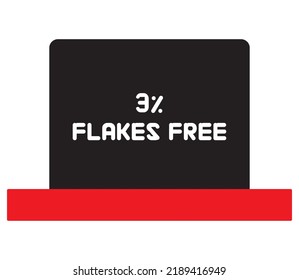 3% Flakes Free sign tag warning banner vector art illustration Isolated on White Background in various color