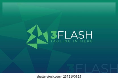 3 Flash symbol logo formed with simple and modern shape