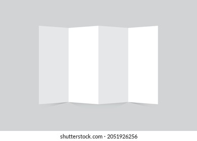 3 fold brochure blank white template for mock up and presentation design. 3d illustration.