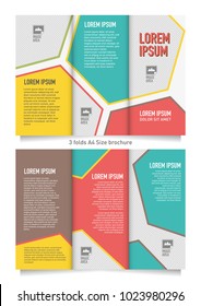 Brochure Design Template Vector Trifold Geometric Stock Vector (Royalty ...