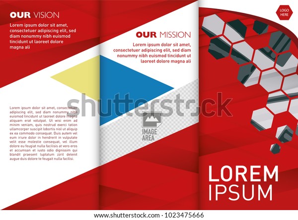 3 Folds Brochure Vector Template for A4