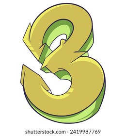 3 Font Graffiti. Lettering Hiphop Font