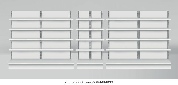 3 Front view on Supermarket Product shelves counter design
