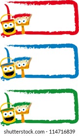 3 funny frames in different colors