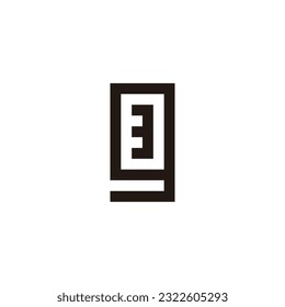 3 in g square geometric symbol simple logo vector