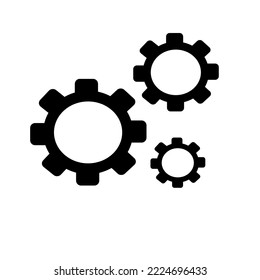 3 Gear icon isolated on white background, vector illustration