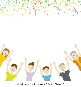 3 generation family background frame (confetti and smile)