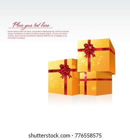 3 gold gift celebrate boxes