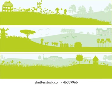 3 green landscapes