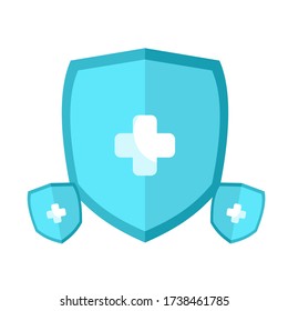 Icono de 3 guardias - protección de acción para diseño plano de coronavirus