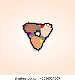 3 hand logo cartoon design