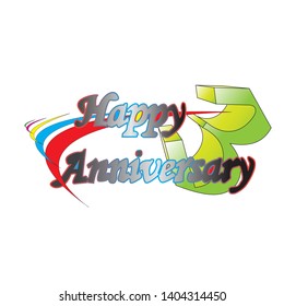 3 happy anniversary celebration logotype. 3 happy anniversary logo golden colored isolated, vector design for greeting card and invitation card