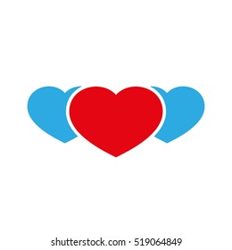 3 heart icon vector illustration eps10. Isolated badge for website or app - stock infographics