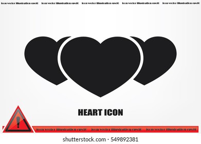 3 heart icon vector illustration eps10. Isolated badge for website or app - stock infographics