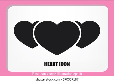 3 heart icon vector illustration eps10. Isolated badge for website or app - stock infographics