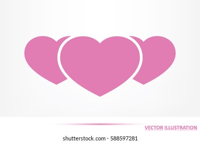3 heart icon vector illustration eps10. Isolated badge for website or app - stock infographics