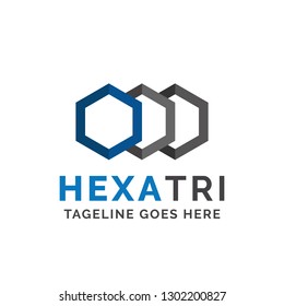 3 hexagon logo design