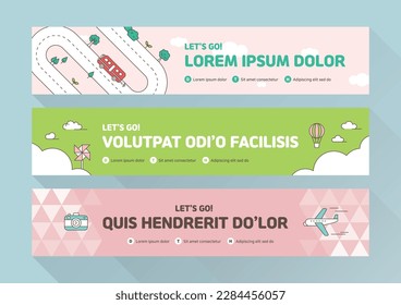 3 plantillas horizontales de diseño de banners