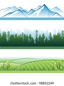 3 horizontal landscape banners