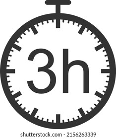 3 hour timer icon, watch icon vector