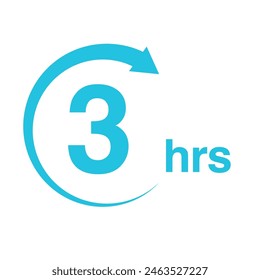 3 hours arrow timer icon vector illustration eps