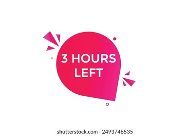 3 horas a la izquierda, icono, estilo, temporizador, cuenta atrás, reloj, tiempo, fondo, Plantilla, 3 horas a la izquierda cuenta atrás, etiqueta, Anuncio izquierdo, negocio, venta, Botón de etiqueta
