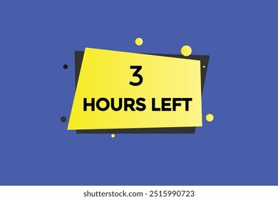 3 hours left, icon, stile, timer, countdown, clock, time,  background, template, 3 hours left, countdown, sticker, left banner, business, sale, label button
