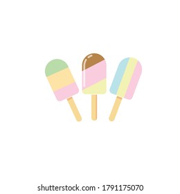 3 ice cream  vector illustration design for web card and label