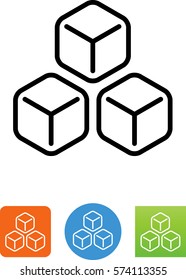 3 ice cubes icon