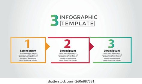 3, Infographic design template. concept with 3  process steps. Can be used for workflow layout, Presentation, diagram, banner, Vector illustration with 3 Circle options