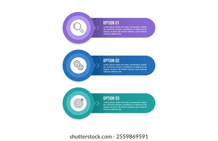 3 Infographic Labels That Are Important for Business Success. Presentation, Information, Data, Report and Plan. Vector illustration.