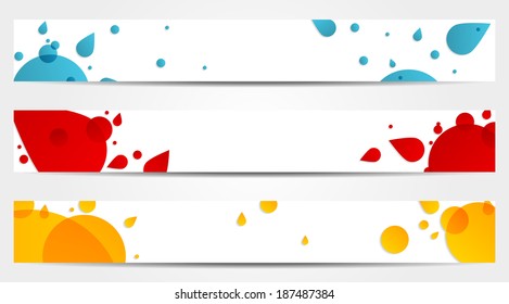 3 isolated banners (headers) in lava style