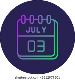 3 July Line Circle Gradient Style