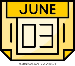 3 June Filled Style Icon Design