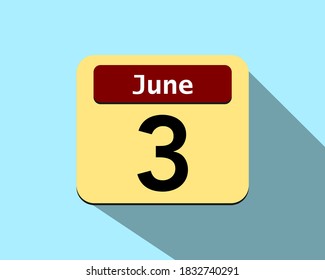 3 June - Vector art of an icon of a calendar
