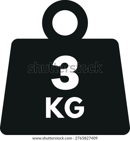 3 kilogram icon isolated on white background . 3 kilogram weight icon .Vector illustration