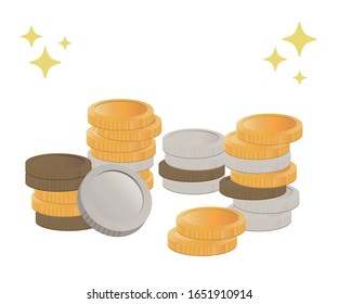 3 kinds of coin. Image of a foreign currency investment.