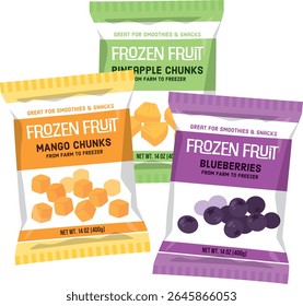 3 kinds of frozen fruits