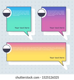 3 kinds of square dialog bubbles and background infographic design, template for graphs and diagrams. Can be used for business charts, web design or layout design.