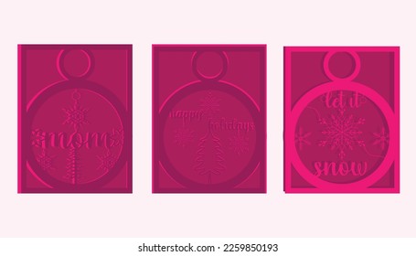 3 layer Christmas gift card decoration.