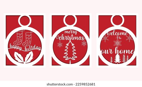 Decoración de tarjetas de regalo de Navidad de 3 capas.