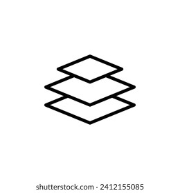 3 Layer icon designed in a line style on white background.