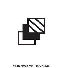 3 layer icon, stack level, different type of texture, material, layers, structure concept, Stock Vector illustration isolated on white background.