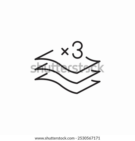 3 layer paper icon sign vector